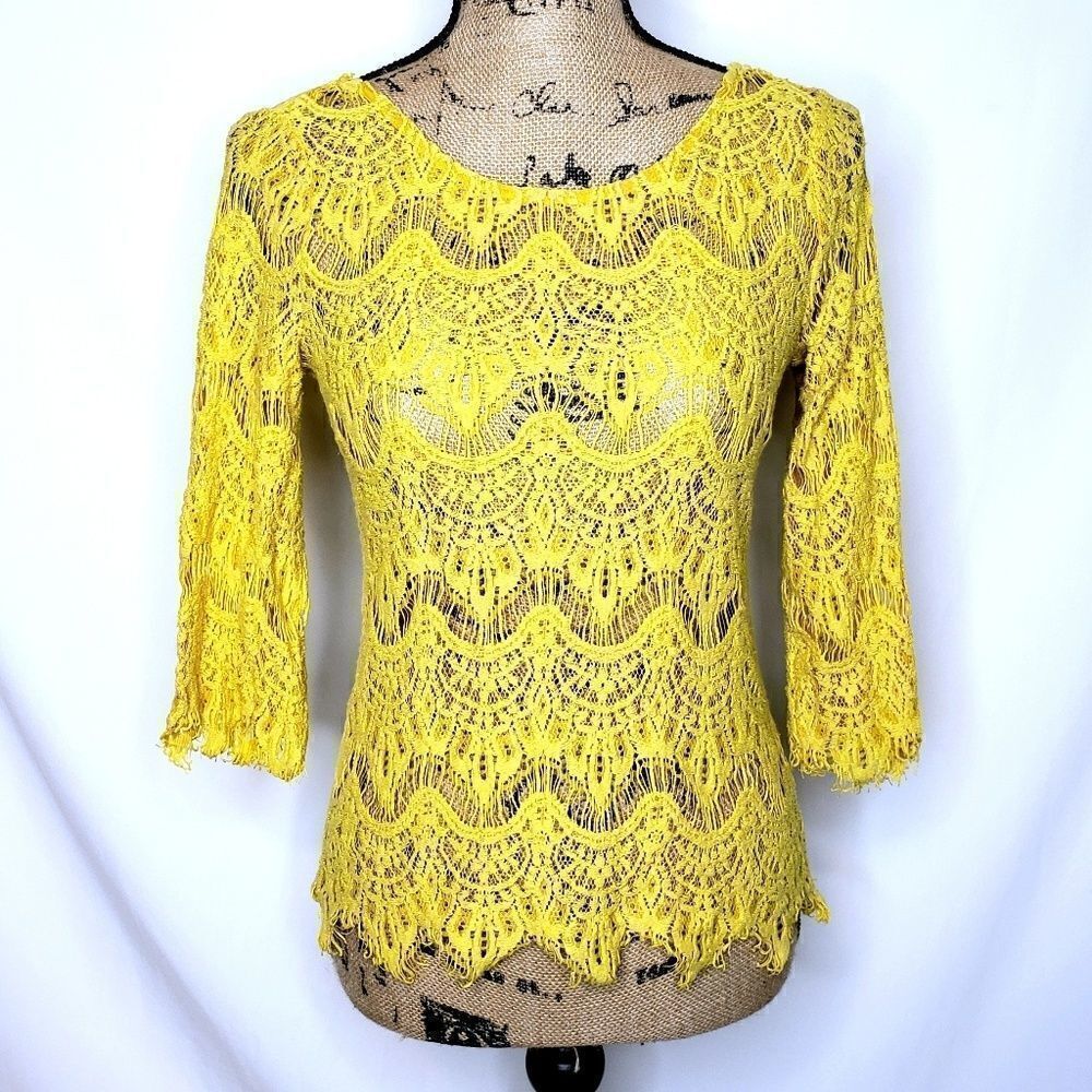 Ezra | Mustard Lace Blouse